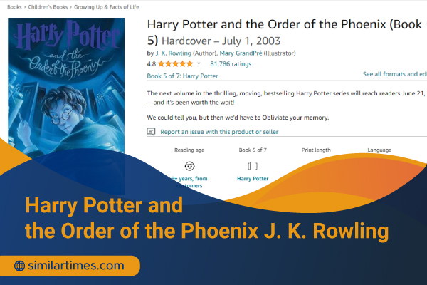 Books Similar to Harry Potter: Ultimate 10 Novels to Read Harry Potter and the Order of the Phoenix J. K. Rowling